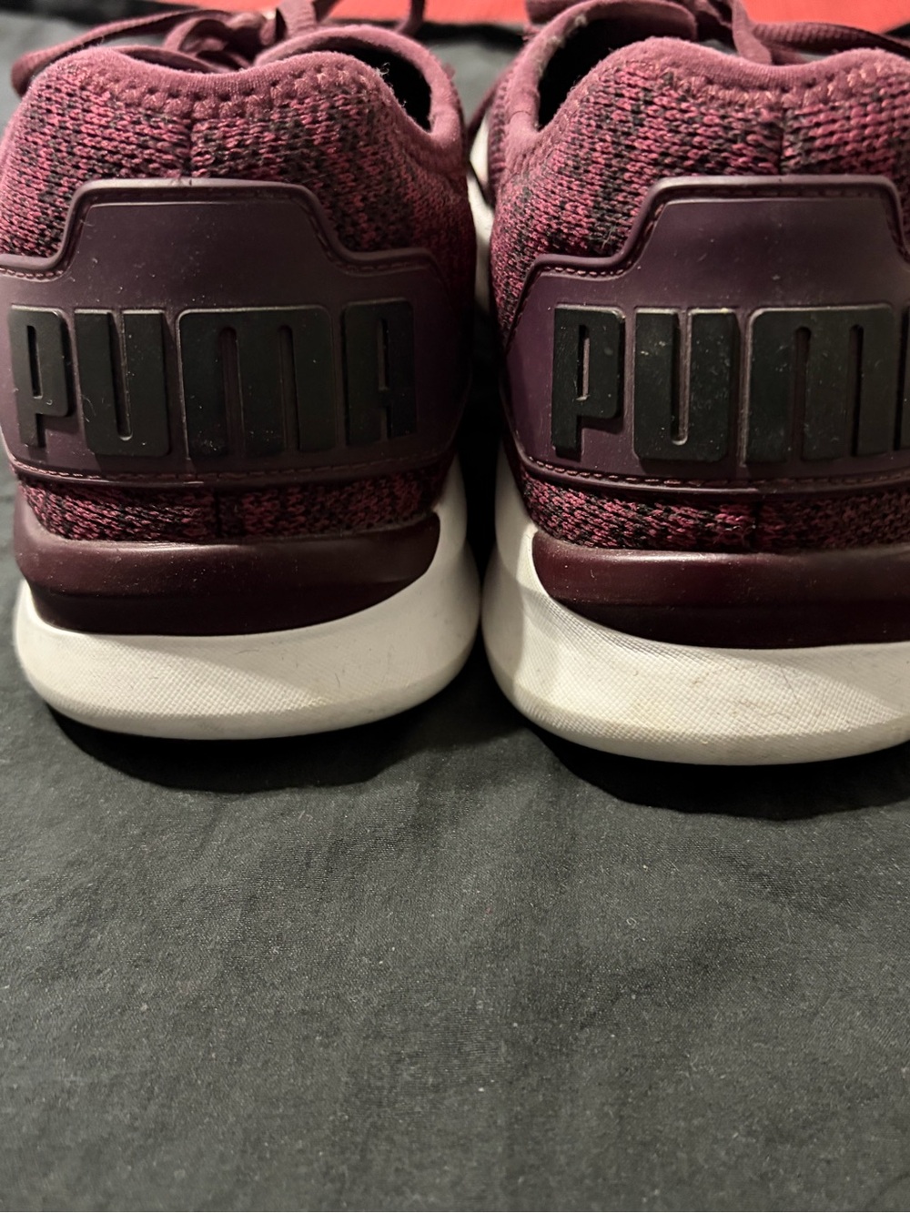 Puma Women's Knit Lace-Up Sneakers in Burgundy - Picture 2 of 7